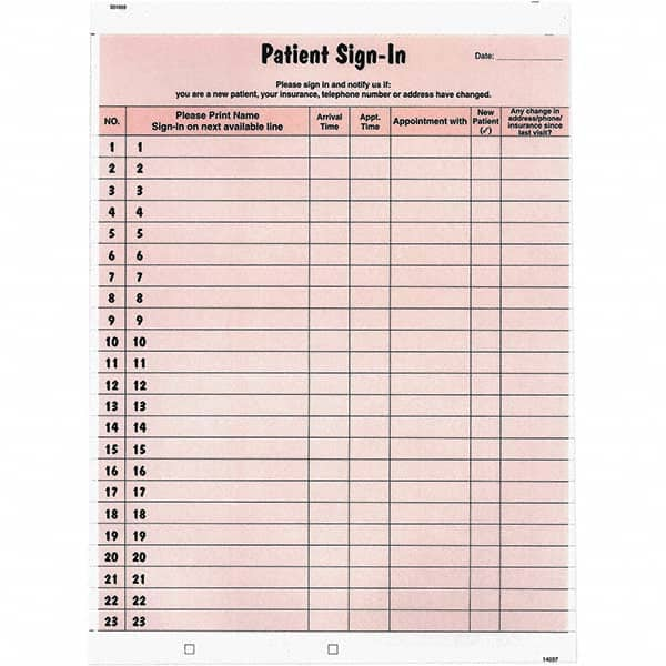 Tabbies - Note Pads, Writing Pads & Notebooks Writing Pads & Notebook Type: Sign-In Label Form Size: 8-1/2 x 11-5/8 - Eagle Tool & Supply