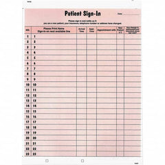 Tabbies - Note Pads, Writing Pads & Notebooks Writing Pads & Notebook Type: Sign-In Label Form Size: 8-1/2 x 11-5/8 - Eagle Tool & Supply