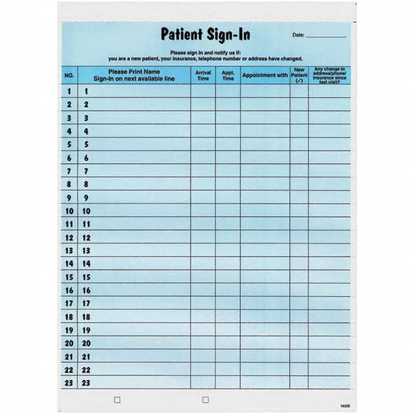 Tabbies - Note Pads, Writing Pads & Notebooks Writing Pads & Notebook Type: Sign-In Label Form Size: 8-1/2 x 11-5/8 - Eagle Tool & Supply