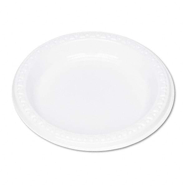 Tablemate Products - Plastic Dinnerware, Plates, 6" Diam, White, 125/Pack - Eagle Tool & Supply