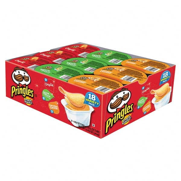 Pringles - Snacks, Cookies, Candy & Gum Breakroom Accessory Type: Potato Chips Breakroom Accessory Description: Potato Chips, Variety Pack, 0.74 oz Canister, 18/Box - Eagle Tool & Supply