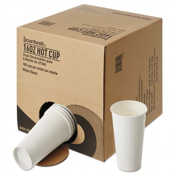 Boardwalk - Convenience Pack Paper Hot Cups, 16 oz, White, 180/Carton - Eagle Tool & Supply