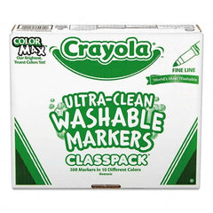 Crayola - Markers & Paintsticks Type: Marker Color: Black; Blue; Brown; Gray; Green; Orange; Pink; Red; Violet; Yellow - Eagle Tool & Supply