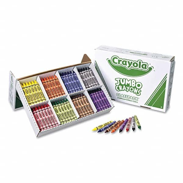 Crayola - Markers & Paintsticks Type: All Purpose Wax Crayon Color: Black; Blue; Brown; Green; Orange; Red; Violet; Yellow - Eagle Tool & Supply