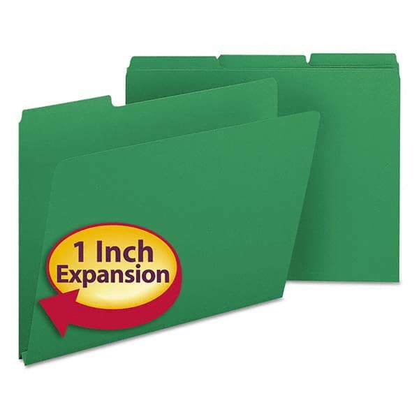 SMEAD - File Folders, Expansion Folders & Hanging Files Folder/File Type: File Folders with Top Tab Fastener Color: Green - Eagle Tool & Supply