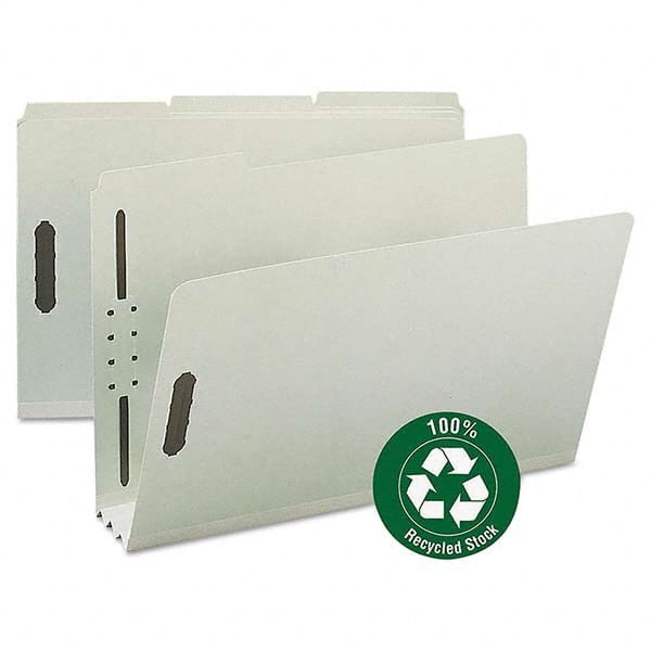 SMEAD - File Folders, Expansion Folders & Hanging Files Folder/File Type: Classification Folders with Tob Tab Fastener Color: Green - Eagle Tool & Supply