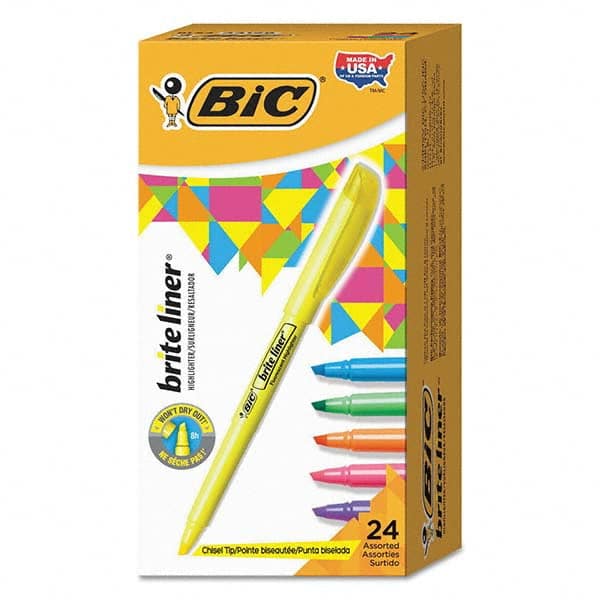 Bic - Markers & Paintsticks Type: Highlighter Color: Yellow; Orange; Pink; Green; Blue - Eagle Tool & Supply