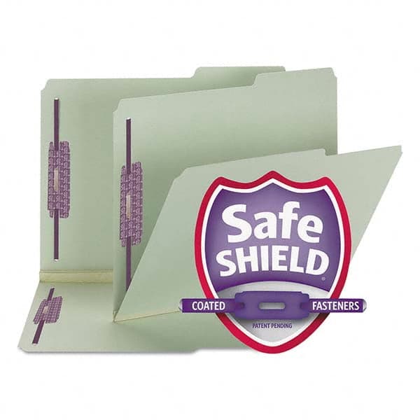 SMEAD - File Folders, Expansion Folders & Hanging Files Folder/File Type: File Folders with Top Tab Fastener Color: Green - Eagle Tool & Supply