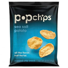 PopChips - Snacks, Cookies, Candy & Gum Breakroom Accessory Type: Potato Chips Breakroom Accessory Description: Potato Chips, Sea Salt Flavor, .8 oz Bag, 24/Carton - Eagle Tool & Supply