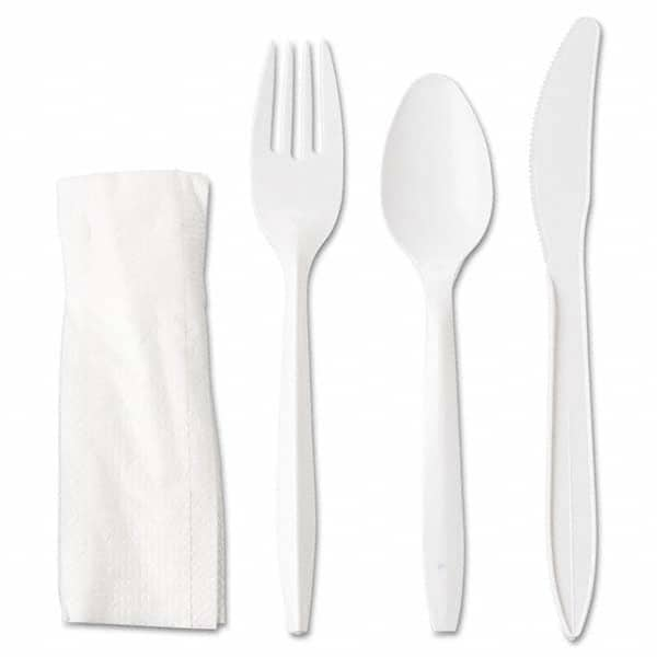 GEN - Wrapped Cutlery Kit, Fork/Knife/Spoon/Napkin, White, 250/Carton - Eagle Tool & Supply