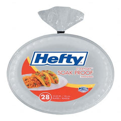 Hefty - Soak Proof Tableware, Foam Plates, 10-1/4" Diam, White, 28/Pack - Eagle Tool & Supply