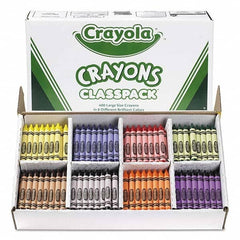 Crayola - Markers & Paintsticks Type: All Purpose Wax Crayon Color: Black; Blue; Brown; Green; Orange; Red; Violet; Yellow - Eagle Tool & Supply