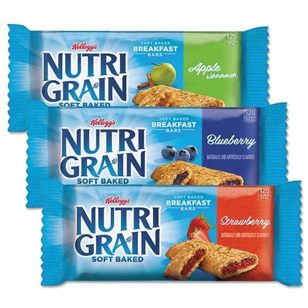 Kellogg's - Snacks, Cookies, Candy & Gum Breakroom Accessory Type: Cereal Bar Breakroom Accessory Description: Nutri-Grain Cereal Bars, Asstd: Apple, Blueberry, Strawberry, 1.3oz Bar, 48/Ctn - Eagle Tool & Supply