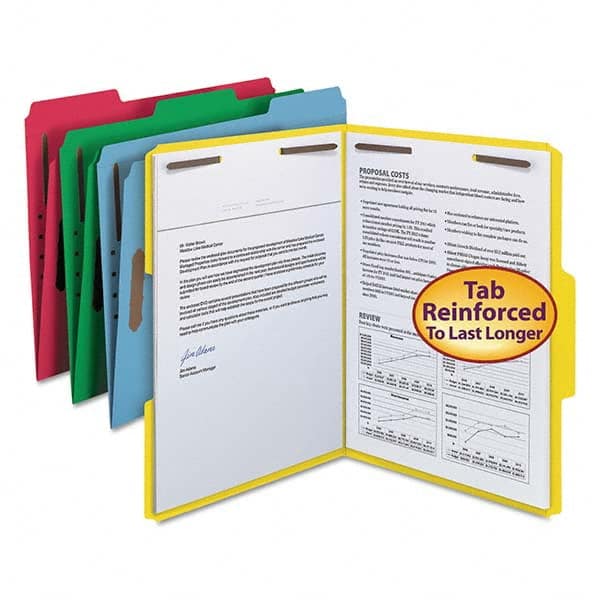 SMEAD - File Folders, Expansion Folders & Hanging Files Folder/File Type: File Folders with Top Tab Fastener Color: Multi-Color - Eagle Tool & Supply