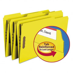 SMEAD - File Folders, Expansion Folders & Hanging Files Folder/File Type: File Folders with Top Tab Fastener Color: Yellow - Eagle Tool & Supply