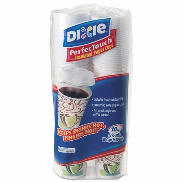 Dixie - Combo Bag, Paper Hot Cups, 10 oz, 50/Pack - Eagle Tool & Supply