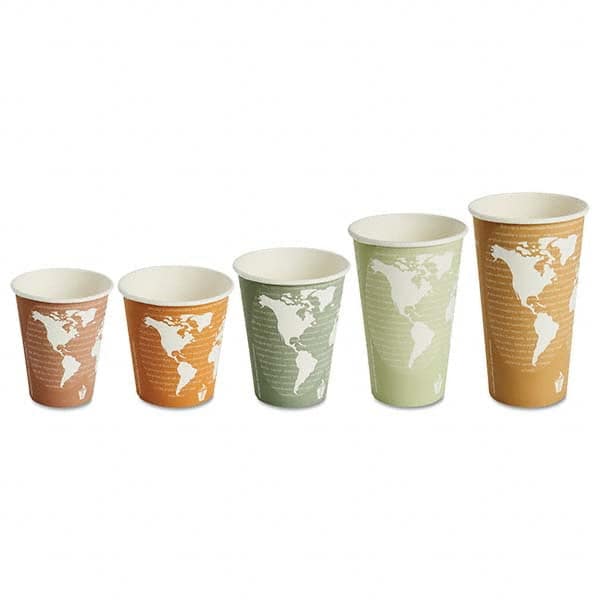 ECO PRODUCTS - World Art Renewable/Compostable Hot Cups, 8 oz, Plum, 50/Pack - Eagle Tool & Supply