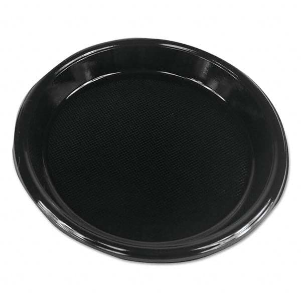 Boardwalk - Hi-Impact Plastic Dinnerware, Plate, 10" Diam, Black, 500/Carton - Eagle Tool & Supply