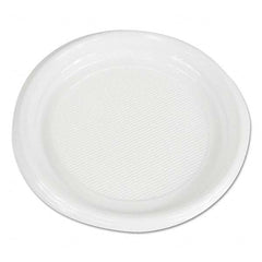 Boardwalk - Hi-Impact Plastic Dinnerware, Plate, 9" Diam, White, 500/Carton - Eagle Tool & Supply