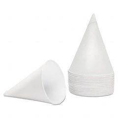 Konie - Rolled Rim, Poly Bagged Paper Cone Cups, 4.5 oz, White, 5000/Carton - Eagle Tool & Supply