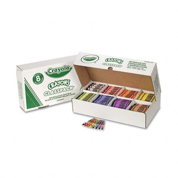 Crayola - Markers & Paintsticks Type: All Purpose Wax Crayon Color: Black; Blue; Brown; Green; Orange; Red; Violet; Yellow - Eagle Tool & Supply