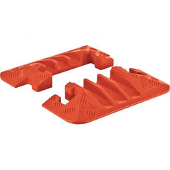 Checkers - 1 2-Piece 3 8' OAL 2-1/4 Max Cable Diam Yellow & Orange On Floor Cable Cover - Eagle Tool & Supply