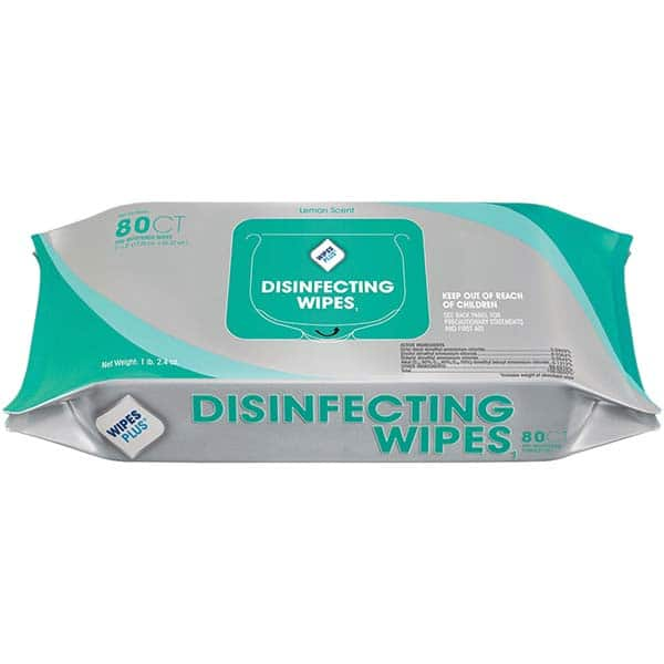 Tri-Chem - Pack of (12), 80 ct, 7 x 8 Disinfecting Wipes - Eagle Tool & Supply