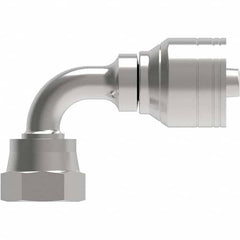 Eaton - Hydraulic Hose Fittings & Couplings Type: Female ORS Swivel Short Drop 90 Elbow Hose Diameter: 1 (Inch) - Eagle Tool & Supply