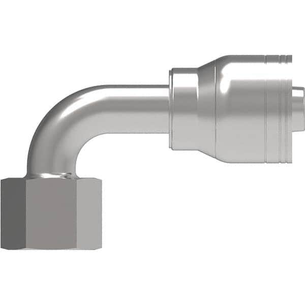 Eaton - Hydraulic Hose Fittings & Couplings Type: Female ORS Swivel Short Drop 90 Elbow Hose Diameter: 1 (Inch) - Eagle Tool & Supply