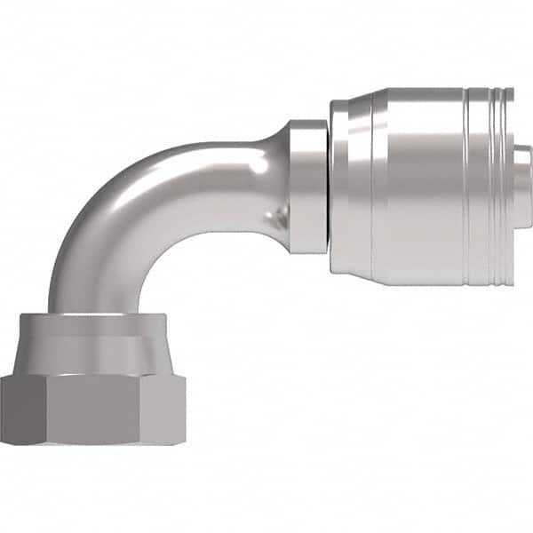 Eaton - Hydraulic Hose Fittings & Couplings Type: Female ORS Swivel Short Drop 90 Elbow Hose Diameter: 1-3/16 (Inch) - Eagle Tool & Supply