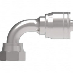 Eaton - Hydraulic Hose Fittings & Couplings Type: Female ORS Swivel Short Drop 90 Elbow Hose Diameter: 1-3/16 (Inch) - Eagle Tool & Supply