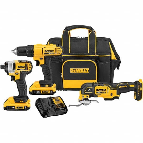 DeWALT - Cordless Tool Combination Kits Voltage: 20 Tools: 1/2" Drill/Driver; 1/4" Impact Driver; Oscillating Multi-Tool - Eagle Tool & Supply