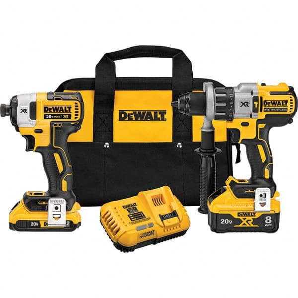 DeWALT - Cordless Tool Combination Kits Voltage: 20 Tools: 1/2" Brushless Hammer Drill/Driver; 1/4" Impact Driver - Eagle Tool & Supply