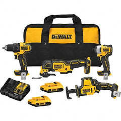 DeWALT - Cordless Tool Combination Kits Voltage: 20 Tools: 1/2" Drill/Driver; 1/4" Impact Driver; Reciprocating Saw; Oscillating Multi-Tool - Eagle Tool & Supply