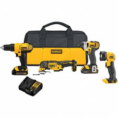 DeWALT - Cordless Tool Combination Kits Voltage: 20 Tools: 1/2" Drill/Driver; 1/4" Impact Driver; Work Light; Oscillating Multi-Tool - Eagle Tool & Supply