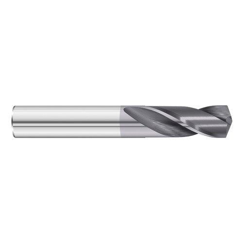 #36 Dia. × 0.106″ Shank × 5/8″ Flute Length × 2″ OAL, 5xD, 135°, TiAlN, 2xD Flute, External Coolant, Round Solid Carbide Drill - Eagle Tool & Supply