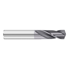 #36 Dia. × 0.106″ Shank × 5/8″ Flute Length × 2″ OAL, 5xD, 135°, TiAlN, 2xD Flute, External Coolant, Round Solid Carbide Drill - Eagle Tool & Supply