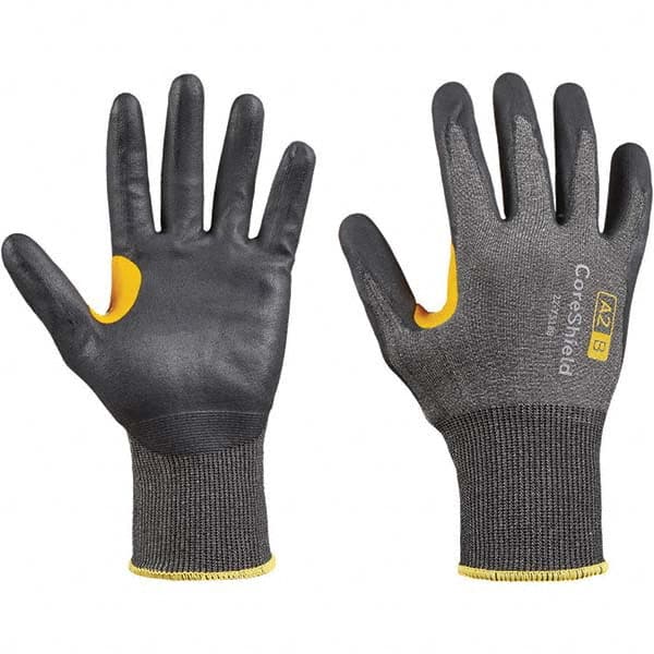 Honeywell - Size M (8), ANSI Cut Lvl A2, Puncture Lvl 1, Abrasion Lvl 6, Nitrile Coated Cut Resistant Gloves - Eagle Tool & Supply