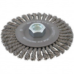 WALTER Surface Technologies - 6-7/8" OD, 5/8-11 Arbor Hole, Stringer Bead Steel Wheel Brush - Eagle Tool & Supply