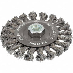 WALTER Surface Technologies - 6" OD, 5/8-11 Arbor Hole, Knotted Steel Wheel Brush - Eagle Tool & Supply