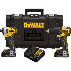 DeWALT - Cordless Tool Combination Kits Voltage: 20 Tools: Brushless 1/2" Compact Hammer Drill/Driver; Brushless 1/4 Impact Driver - Eagle Tool & Supply