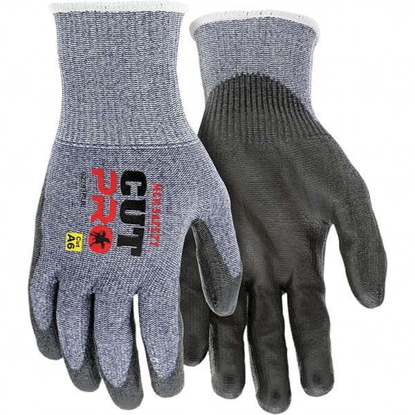 MCR Safety - Size L, ANSI Cut Lvl A6, Puncture Lvl 4, Abrasion Lvl 4, Polyurethane Coated Cut & Puncture Resistant Gloves - Eagle Tool & Supply