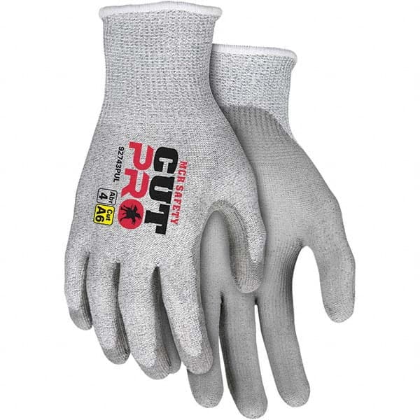 MCR Safety - Size XL, ANSI Cut Lvl A6, Puncture Lvl 4, Abrasion Lvl 5, Polyurethane Coated Cut & Puncture Resistant Gloves - Eagle Tool & Supply