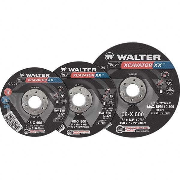 WALTER Surface Technologies - Cutoff Wheels Tool Compatibility: Angle Grinders Wheel Diameter (Inch): 4-1/2 - Eagle Tool & Supply