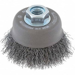 WALTER Surface Technologies - 5" Diam 5/8-11 Threaded Arbor Steel Fill Cup Brush - Eagle Tool & Supply