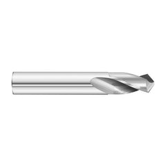 #32 Dia. × 0.116″ Shank × 5/8″ Flute Length × 2″ OAL, 5xD, 118°, Uncoated, 2xD Flute, External Coolant, Round Solid Carbide Drill - Eagle Tool & Supply