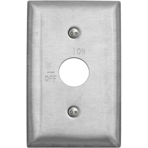 Wall Plates; Wall Plate Type: Switch Plates; Wall Plate Configuration: Barrel Key Switch; Shape: Rectangle; Wall Plate Size: Standard; Number of Gangs: 1; Overall Length (Inch): 4-1/2; Overall Width (Decimal Inch): 2.8700; Overall Width (mm): 2.8700 in; S