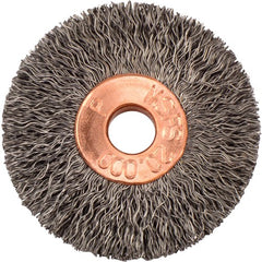 1 3/8″ Diameter-1/4″ Arbor Hole - Copper Center Steel Wire Straight Wheel - Eagle Tool & Supply