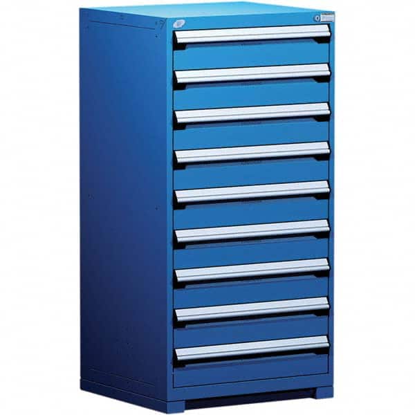Rousseau Metal - 9 Drawer Avalanche Blue Steel Modular Storage Cabinet - Eagle Tool & Supply