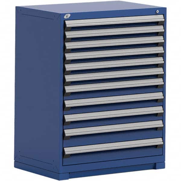 Rousseau Metal - 11 Drawer Avalanche Blue Steel Modular Storage Cabinet - Eagle Tool & Supply